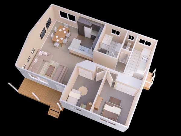 25个二居室装饰效果图模型24