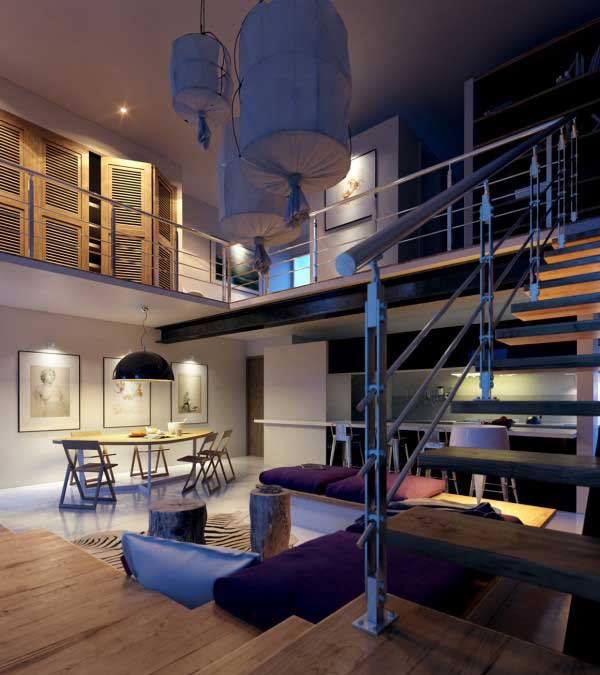 时尚现代的lofter住宅设计23